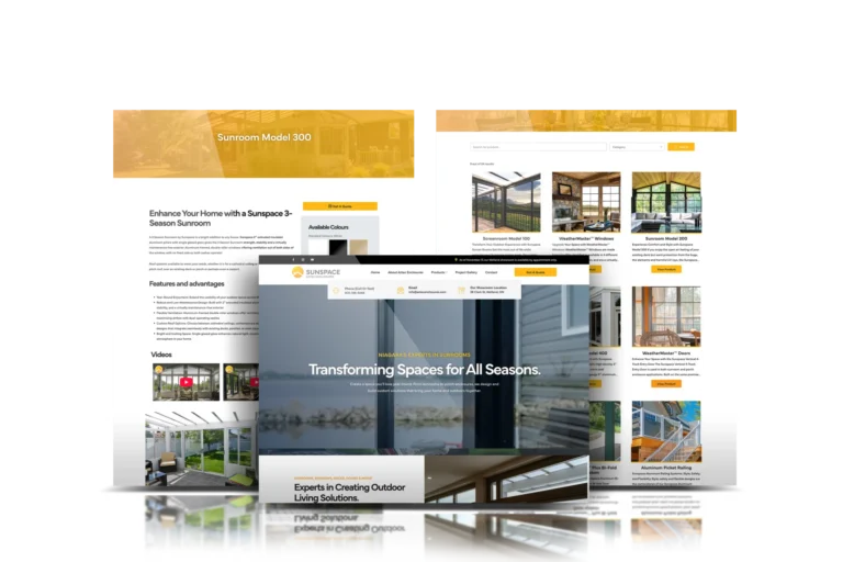 Aztec Enclosures: custom WordPress website, Welland, ON, designed by Creative Atmosphere