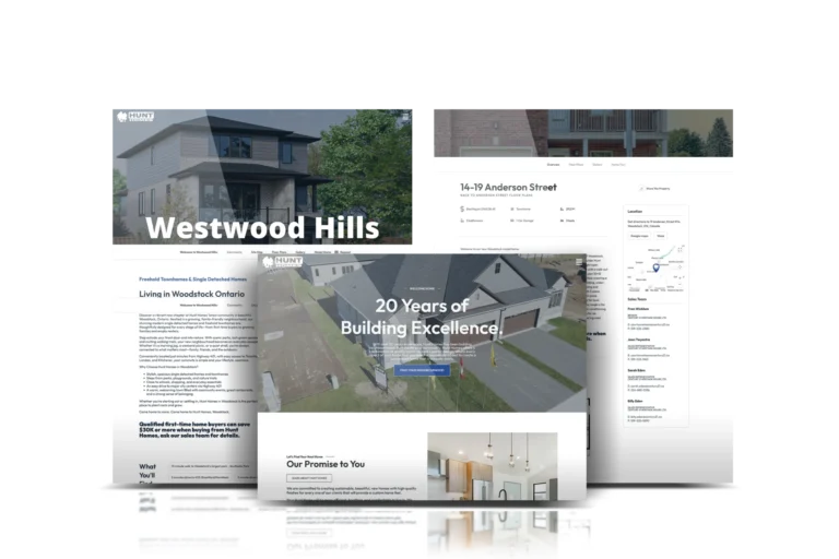 Hunt Homes: custom WordPress website, Woodstock, ON, designed by Creative Atmosphere