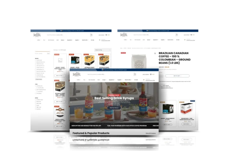 Personal Service Coffee: custom e-commerce website, Woodstock, ON, designed by Creative Atmosphere