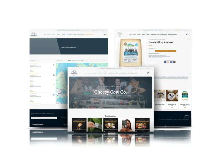 The Cheesy Cow Company: custom e-commerce website, Woodstock, ON, designed by Creative Atmosphere