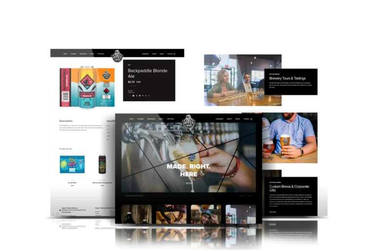 Upper Thames Brewing: custom e-commerce website, Woodstock, ON, designed by Creative Atmosphere