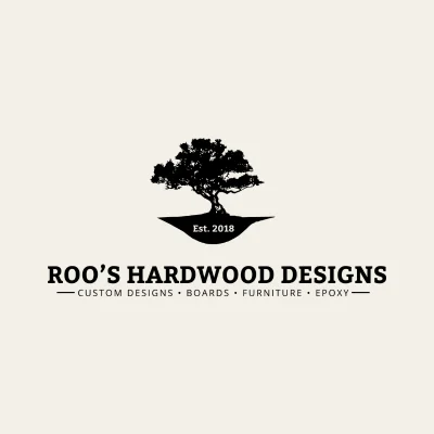 Roo's Hardwood: main logo, designed by Creative Atmosphere