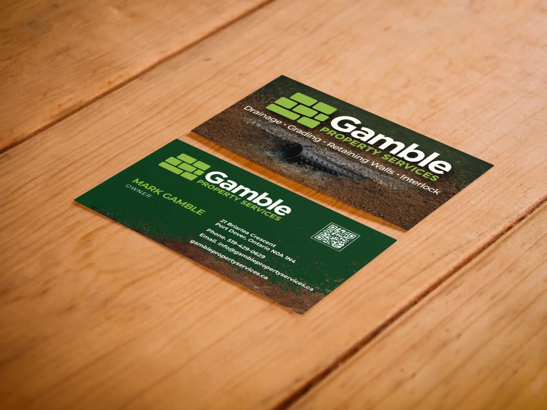 Gamble Property Services: business cards, designed by Creative Atmosphere