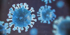 Coroanvirus covid 19 sars 2019 ncov 2 virus microscope view 3d illustration