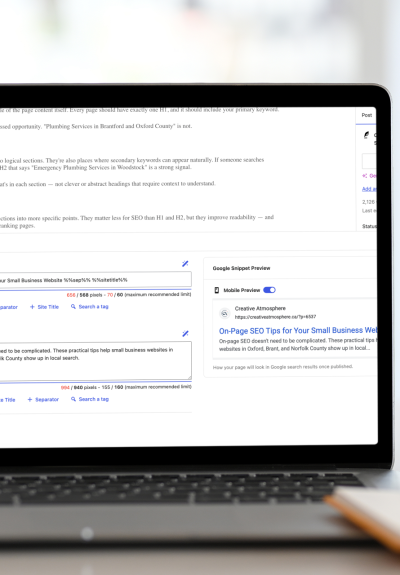 creativeatmosphere on page seo